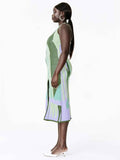 House of Sunny Size 12 Green & Lavender Abstract Dress NWT