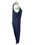 Athleta Size 20/22 Navy Blue Animal Print Jumpsuit