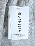 Athleta Size 1X (18/20) Pale Silver Cable-Knit Sweater NWT