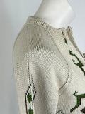 Vintage Carol Brent Size 12/14 Cream & Green Nordic Sweater