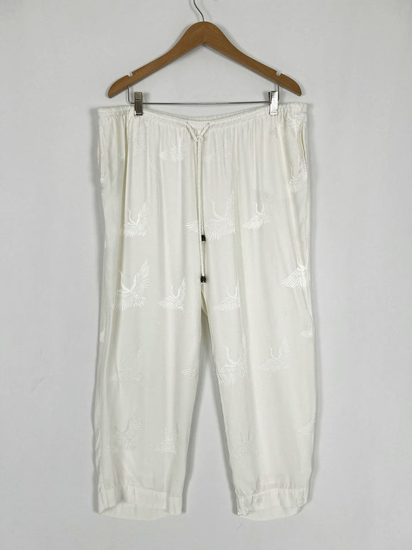 Soft Surroundings Size XLP Ivory Cranes Pants NWOT