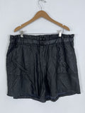 eloquii Size 20 Black Faux Leather Shorts