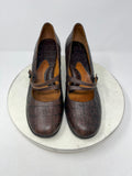 boc by Born Size 11 (43) Brown Embossed Reptile Mary Jane Heels