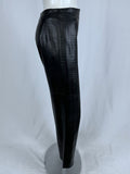 Vintage Dana Buchman Size 14 Black Croc Embossed Leather Pants