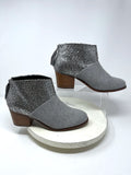 Toms Size 11 W Gray & Silver Textured Booties NWOB