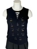 Modern Lux Size XXL (14/16)  Black & Gold Zodiac Tank Top