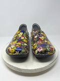 Alegria Size 12.5/13 (44) Black Multi Floral Shoes