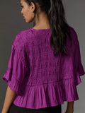 A+ by Anthropologie Size Open (L) Fuchsia Smocked Jacket