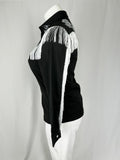 Size 12/14 Black & White Fringed Western Shirt