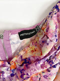 Pretty Little Things Size 20 Lavender & Yellow Ruffled Floral Crop Top