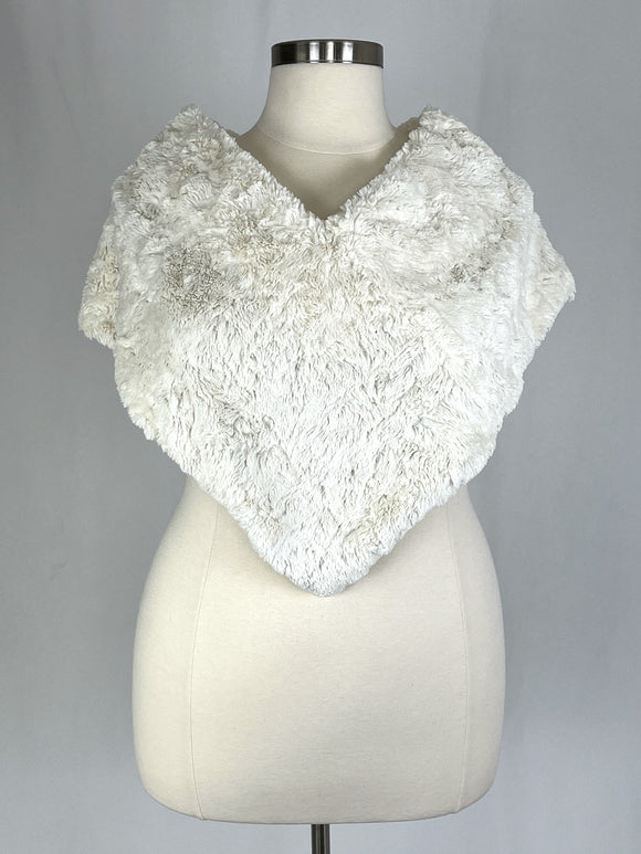 AF Open Size Ivory Faux Fur Shawl