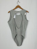 Cacique Size 26/28 Gray Ribbed Bodysuit NWT