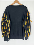 Queen of Sparkles Size XXL Black & Gold Champagne Sweater