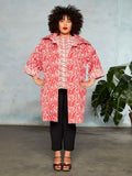 Pari Passu Size 4X (26/28) Red & Cream Zebra Coat