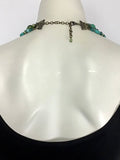 Vintage Green & Blue Beaded Collar Necklace