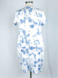 What Lo Wants Size 5X (28) White & Blue Tie-Dye Dress