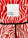 Pari Passu Size 4X (26/28) Red & Cream Zebra Coat