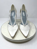 Nine West Size 12 Ivory Crystal Studded Heels NWOB