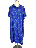Wildfang Size 3X (24/26) Purple & Blue Floral Shirt Dress