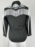 Size 12/14 Black & White Fringed Western Shirt