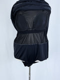 Roaman's Size 34W Black Ruffled Swim Dress NWOT