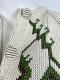 Vintage Carol Brent Size 12/14 Cream & Green Nordic Sweater