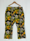 Wray Size 3X (22/24) Black Multi Artichoke Floral Pants