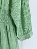 Wray Size 3X Green & White Stripe Dress