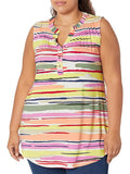 Avenue Size 30/32 Multi-Color Watercolor Stripes Sleeveless Shirt NWT