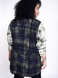 BP x Wildfang Size 4X (26) Gray Multi Plaid Flannel Blazer