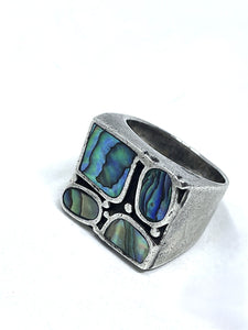 Size 8.5 Sterling Silver Abalone Ring