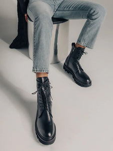 Koio Size 10 (40) Black Combat Boots