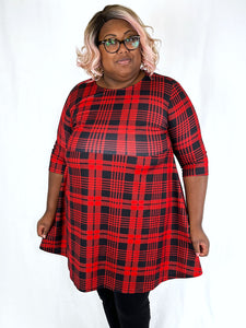 Size 22 Red & Black Plaid Dress