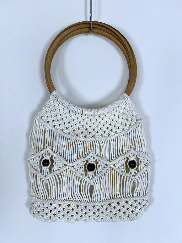 Vintage Ivory Crochet Small Arm Purse