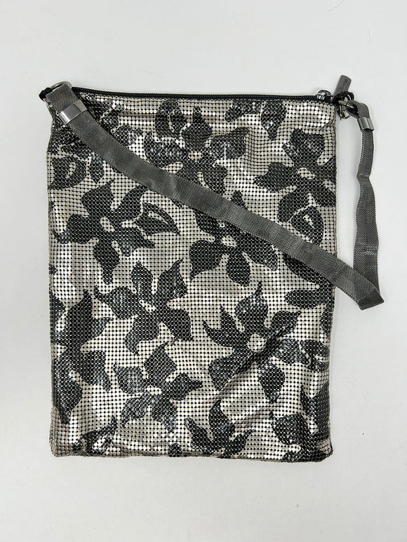 Whiting & Davis Silver & Black Floral Purse