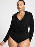 eloquii Size 30/32 Black Glitter Bodysuit