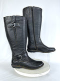 Born Size 8 Black Leather Wide Calf Boots NWOB