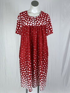 Vintage Size 18 Red & White Polka Dot Dress