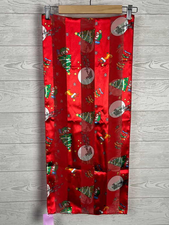 Red Santa Christmas Stripe Scarf