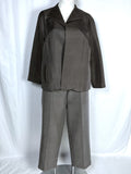 Eileen Fisher Size 1X (18) Taupe/Gray Pants Jacket Suit Set