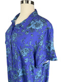 Wildfang Size 3X (24/26) Purple & Blue Floral Shirt Dress