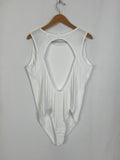 Cacique Size 26/28 White Ribbed Bodysuit NWT