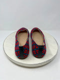 Darzah Size 9 Red & Blue Square Plaid Knit Flats NWOB