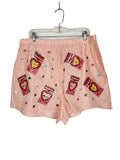 Queen of Sparkles Size 2X Peach & White Valentine's Sweetheart Shorts Set NWT