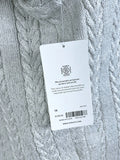 Athleta Size 1X (18/20) Pale Silver Cable-Knit Sweater NWT