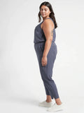 Athleta Size 20/22 Navy Blue Animal Print Jumpsuit