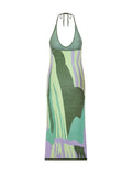 House of Sunny Size 12 Green & Lavender Abstract Dress NWT