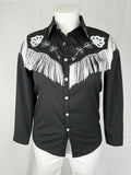 Size 12/14 Black & White Fringed Western Shirt