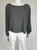 bryn Walker Open Size Gray Cropped Shirt