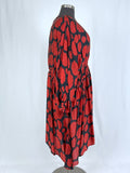 Wray Size 5XL (30W) Black & Red Floral Dress NWT